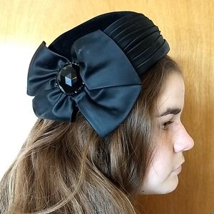 Vintage Black Velvet Hat